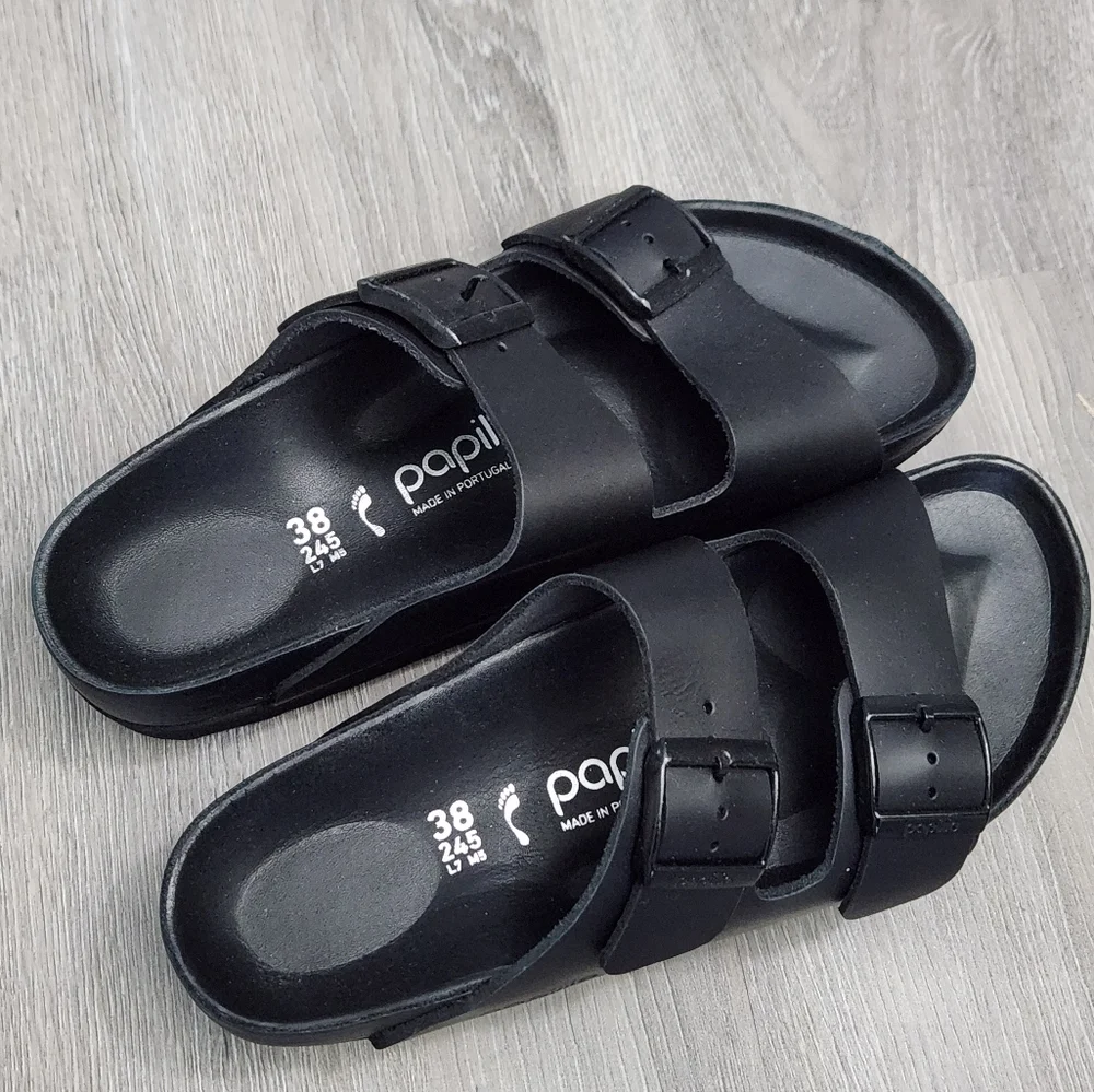 PERFECT PAPILLIO X BIRKENSTOCK EXQUISITE ARIZONA PLATFORM SANDALS SLIDES - Picture 6 of 8